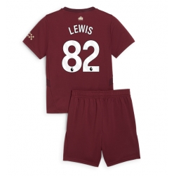 Fotbollsset Barn Manchester City Rico Lewis #82 Tredje Tröja 2024-25 Mini-Kit Kortärmad (+ korta byxor)