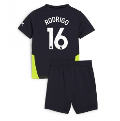 Fotbollsset Barn Manchester City Rodri Hernandez #16 Bortatröja 2024-25 Mini-Kit Kortärmad (+ korta byxor)