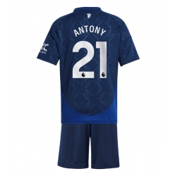 Fotbollsset Barn Manchester United Antony #21 Bortatröja 2024-25 Mini-Kit Kortärmad (+ korta byxor)