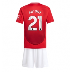 Fotbollsset Barn Manchester United Antony #21 Hemmatröja 2024-25 Mini-Kit Kortärmad (+ korta byxor)