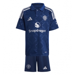 Fotbollsset Barn Manchester United Bortatröja 2024-25 Mini-Kit Kortärmad (+ korta byxor)