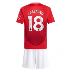 Fotbollsset Barn Manchester United Casemiro #18 Hemmatröja 2024-25 Mini-Kit Kortärmad (+ korta byxor)