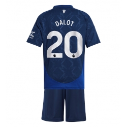 Fotbollsset Barn Manchester United Diogo Dalot #20 Bortatröja 2024-25 Mini-Kit Kortärmad (+ korta byxor)