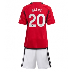 Fotbollsset Barn Manchester United Diogo Dalot #20 Hemmatröja 2023-24 Mini-Kit Kortärmad (+ korta byxor)