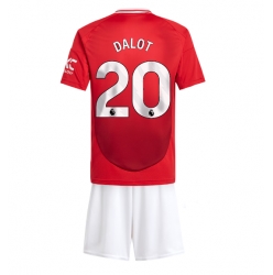 Fotbollsset Barn Manchester United Diogo Dalot #20 Hemmatröja 2024-25 Mini-Kit Kortärmad (+ korta byxor)