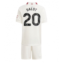 Fotbollsset Barn Manchester United Diogo Dalot #20 Tredje Tröja 2023-24 Mini-Kit Kortärmad (+ korta byxor)