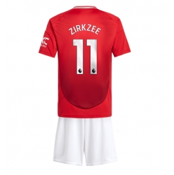 Fotbollsset Barn Manchester United Joshua Zirkzee #11 Hemmatröja 2024-25 Mini-Kit Kortärmad (+ korta byxor)