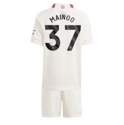 Fotbollsset Barn Manchester United Kobbie Mainoo #37 Tredje Tröja 2023-24 Mini-Kit Kortärmad (+ korta byxor)