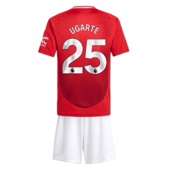 Fotbollsset Barn Manchester United Manuel Ugarte #25 Hemmatröja 2024-25 Mini-Kit Kortärmad (+ korta byxor)