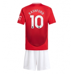 Fotbollsset Barn Manchester United Marcus Rashford #10 Hemmatröja 2024-25 Mini-Kit Kortärmad (+ korta byxor)