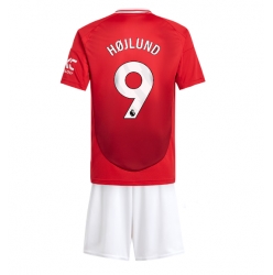 Fotbollsset Barn Manchester United Rasmus Hojlund #9 Hemmatröja 2024-25 Mini-Kit Kortärmad (+ korta byxor)