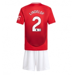 Fotbollsset Barn Manchester United Victor Lindelof #2 Hemmatröja 2024-25 Mini-Kit Kortärmad (+ korta byxor)