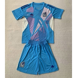 Fotbollsset Barn Mexiko Målvakt Bortatröja Copa America 2024 Mini-Kit Kortärmad (+ korta byxor)