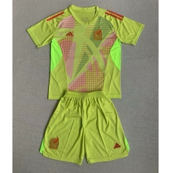 Fotbollsset Barn Mexiko Målvakt Hemmatröja Copa America 2024 Mini-Kit Kortärmad (+ korta byxor)