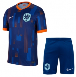 Fotbollsset Barn Nederländerna Bortatröja EM 2024 Mini-Kit Kortärmad (+ korta byxor)