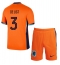 Fotbollsset Barn Nederländerna Matthijs de Ligt #3 Hemmatröja EM 2024 Mini-Kit Kortärmad (+ korta byxor)