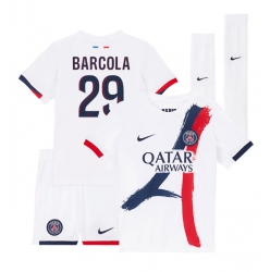 Fotbollsset Barn Paris Saint-Germain Bradley Barcola #29 Bortatröja 2024-25 Mini-Kit Kortärmad (+ korta byxor)