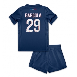 Fotbollsset Barn Paris Saint-Germain Bradley Barcola #29 Hemmatröja 2024-25 Mini-Kit Kortärmad (+ korta byxor)