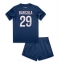 Fotbollsset Barn Paris Saint-Germain Bradley Barcola #29 Hemmatröja 2024-25 Mini-Kit Kortärmad (+ korta byxor)