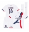 Fotbollsset Barn Paris Saint-Germain Desire Doue #14 Bortatröja 2024-25 Mini-Kit Kortärmad (+ korta byxor)