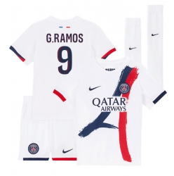 Fotbollsset Barn Paris Saint-Germain Goncalo Ramos #9 Bortatröja 2024-25 Mini-Kit Kortärmad (+ korta byxor)