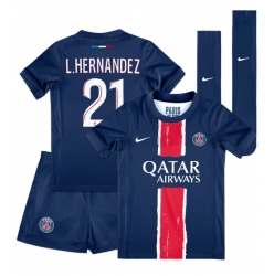 Fotbollsset Barn Paris Saint-Germain Lucas Hernandez #21 Hemmatröja 2024-25 Mini-Kit Kortärmad (+ korta byxor)