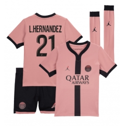 Fotbollsset Barn Paris Saint-Germain Lucas Hernandez #21 Tredje Tröja 2024-25 Mini-Kit Kortärmad (+ korta byxor)