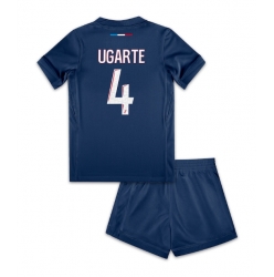 Fotbollsset Barn Paris Saint-Germain Manuel Ugarte #4 Hemmatröja 2024-25 Mini-Kit Kortärmad (+ korta byxor)