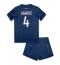 Fotbollsset Barn Paris Saint-Germain Manuel Ugarte #4 Hemmatröja 2024-25 Mini-Kit Kortärmad (+ korta byxor)