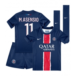 Fotbollsset Barn Paris Saint-Germain Marco Asensio #11 Hemmatröja 2024-25 Mini-Kit Kortärmad (+ korta byxor)