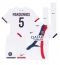 Fotbollsset Barn Paris Saint-Germain Marquinhos #5 Bortatröja 2024-25 Mini-Kit Kortärmad (+ korta byxor)