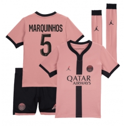 Fotbollsset Barn Paris Saint-Germain Marquinhos #5 Tredje Tröja 2024-25 Mini-Kit Kortärmad (+ korta byxor)