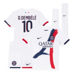 Fotbollsset Barn Paris Saint-Germain Ousmane Dembele #10 Bortatröja 2024-25 Mini-Kit Kortärmad (+ korta byxor)