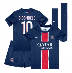 Fotbollsset Barn Paris Saint-Germain Ousmane Dembele #10 Hemmatröja 2024-25 Mini-Kit Kortärmad (+ korta byxor)