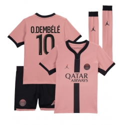 Fotbollsset Barn Paris Saint-Germain Ousmane Dembele #10 Tredje Tröja 2024-25 Mini-Kit Kortärmad (+ korta byxor)