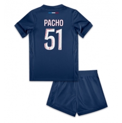 Fotbollsset Barn Paris Saint-Germain Willian Pacho #51 Hemmatröja 2024-25 Mini-Kit Kortärmad (+ korta byxor)