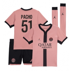 Fotbollsset Barn Paris Saint-Germain Willian Pacho #51 Tredje Tröja 2024-25 Mini-Kit Kortärmad (+ korta byxor)