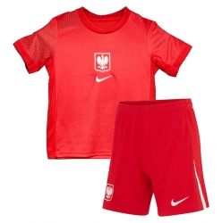 Fotbollsset Barn Polen Bortatröja EM 2024 Mini-Kit Kortärmad (+ korta byxor)