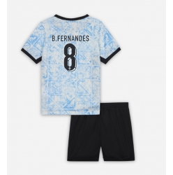 Fotbollsset Barn Portugal Bruno Fernandes #8 Bortatröja EM 2024 Mini-Kit Kortärmad (+ korta byxor)