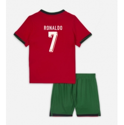 Fotbollsset Barn Portugal Cristiano Ronaldo #7 Hemmatröja EM 2024 Mini-Kit Kortärmad (+ korta byxor)