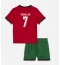 Fotbollsset Barn Portugal Cristiano Ronaldo #7 Hemmatröja EM 2024 Mini-Kit Kortärmad (+ korta byxor)