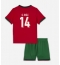 Fotbollsset Barn Portugal Goncalo Inacio #14 Hemmatröja EM 2024 Mini-Kit Kortärmad (+ korta byxor)