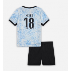 Fotbollsset Barn Portugal Ruben Neves #18 Bortatröja EM 2024 Mini-Kit Kortärmad (+ korta byxor)