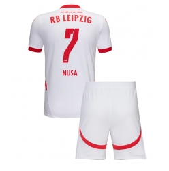 Fotbollsset Barn RB Leipzig Antonio Nusa #7 Hemmatröja 2024-25 Mini-Kit Kortärmad (+ korta byxor)