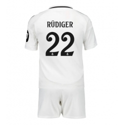 Fotbollsset Barn Real Madrid Antonio Rudiger #22 Hemmatröja 2024-25 Mini-Kit Kortärmad (+ korta byxor)