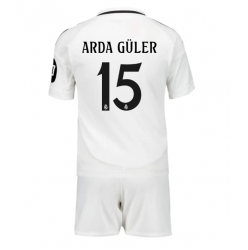 Fotbollsset Barn Real Madrid Arda Guler #15 Hemmatröja 2024-25 Mini-Kit Kortärmad (+ korta byxor)