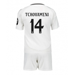 Fotbollsset Barn Real Madrid Aurelien Tchouameni #14 Hemmatröja 2024-25 Mini-Kit Kortärmad (+ korta byxor)