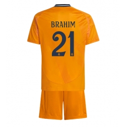 Fotbollsset Barn Real Madrid Brahim Diaz #21 Bortatröja 2024-25 Mini-Kit Kortärmad (+ korta byxor)