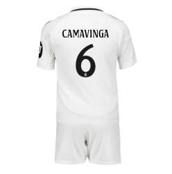 Fotbollsset Barn Real Madrid Eduardo Camavinga #6 Hemmatröja 2024-25 Mini-Kit Kortärmad (+ korta byxor)