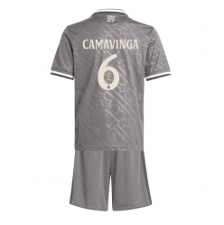 Fotbollsset Barn Real Madrid Eduardo Camavinga #6 Tredje Tröja 2024-25 Mini-Kit Kortärmad (+ korta byxor)